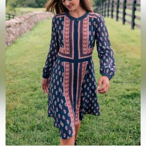 Gal Meets Glam like new Woodblock boho midi dress size 10